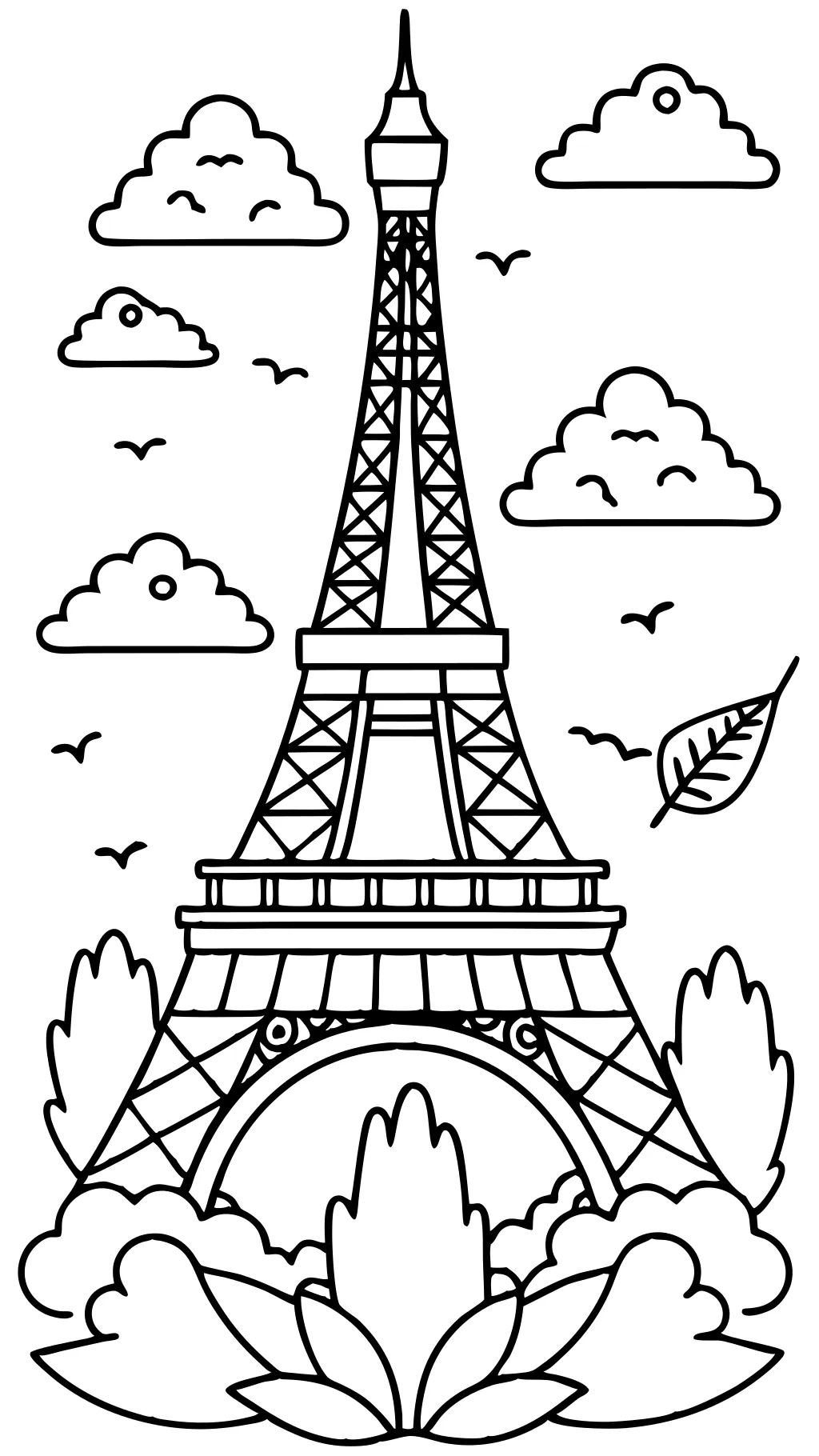 coloring pages of the eiffel tower